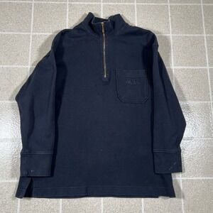 Bogner Vintage Sweater Mens Large 1/4 Zip Pullover Blue Luxury Ski Sportswear